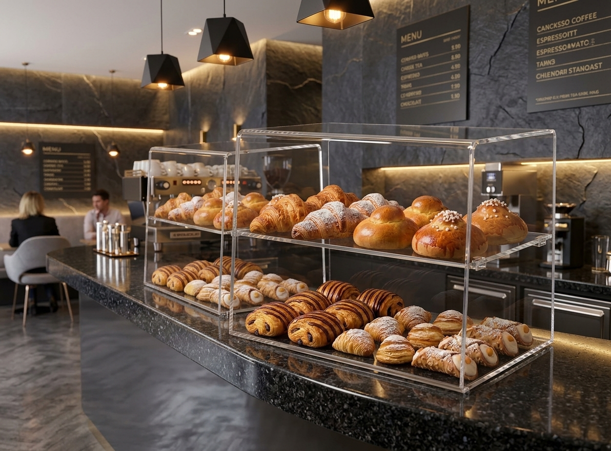 espoisitore plexiglass pasticceria bar pasticceria